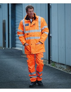Y-HV018T-Hi-Vis Cargo Trousers With Knee Pad Pockets 2